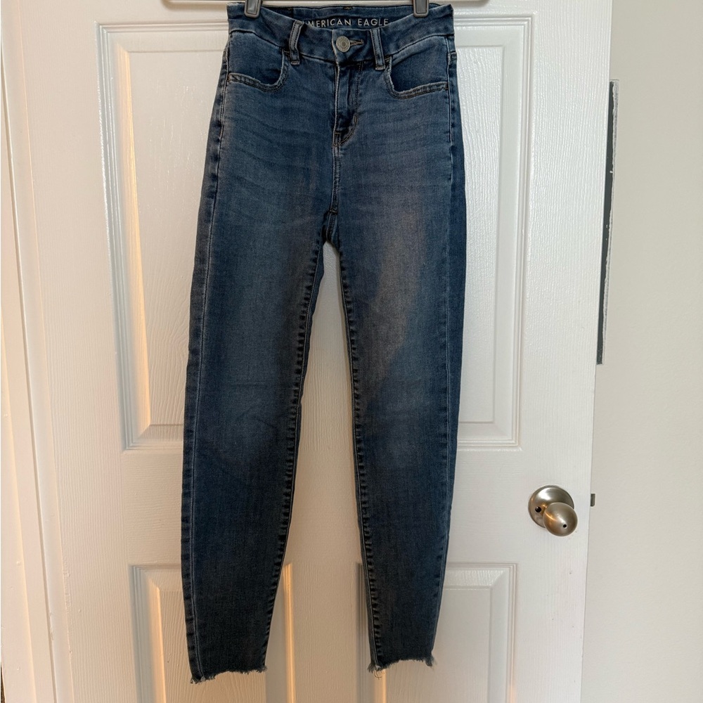 AE Women's Dark Wash High-Rise Jeggings